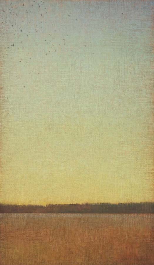 Image of Green Sky with Birds by David Grossmann