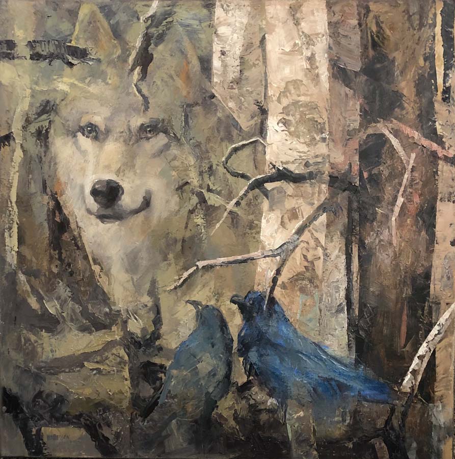 Image of Natal, Ravens with Wolf by Mary Roberson