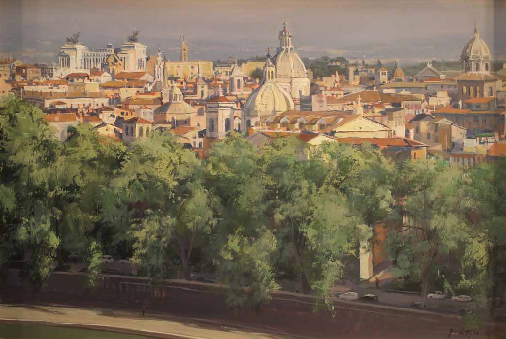 Image of A Walk by the Tiber (view of Rome from Castel Sant' Angelo) by Brad Aldridge