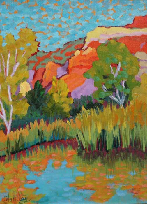 Image of Cottonwoods and Reeds by Claudia Hartley