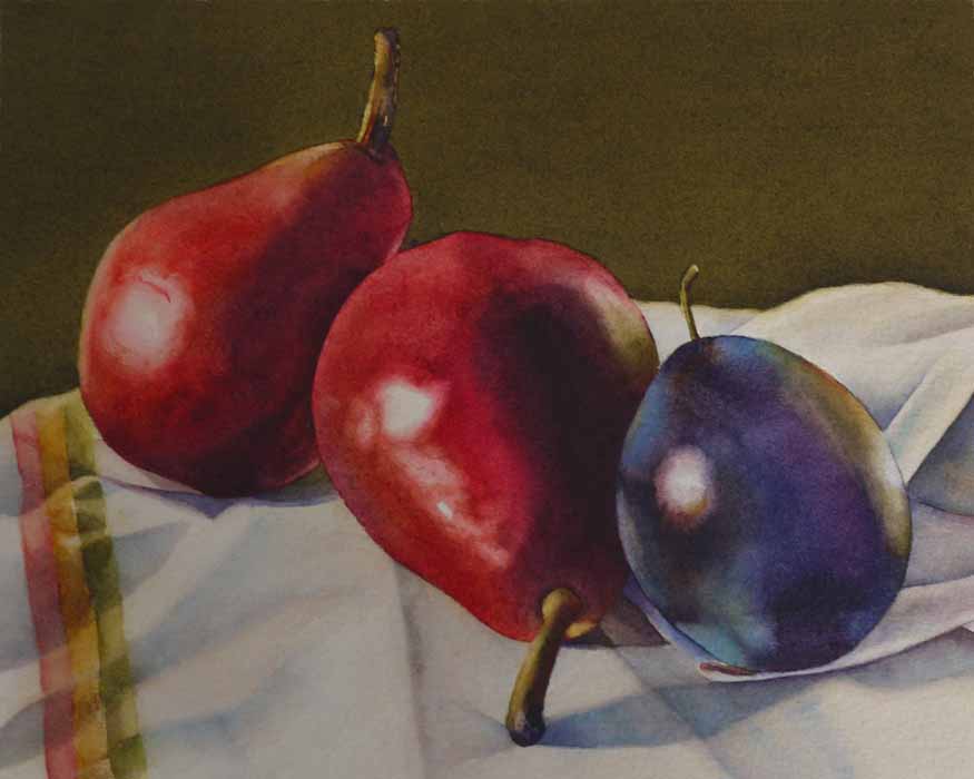 Image of Red Pears, Blue Plum by Kathrine Lemke Waste