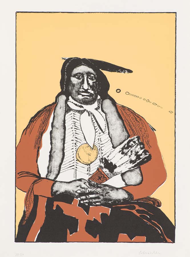 Image of Indian With Feather Fan (State II) by Fritz Scholder