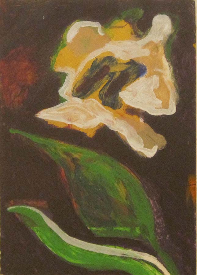 Image of Orchid with Two Leaves by Fritz Scholder