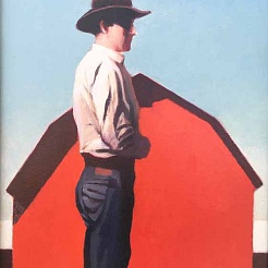 Image of Man With Red Barn by Gary Ernest Smith