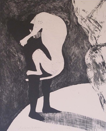 Image of Man and Lion by Fritz Scholder