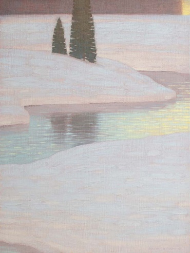 Image of Winter Dusk Reflections by David Grossmann