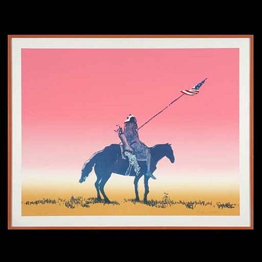 Image of Indian with Flag, Artist Proof, 1973 by Fritz Scholder