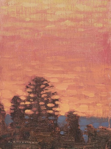 Image of Glowing Sky with Trees by David Grossmann