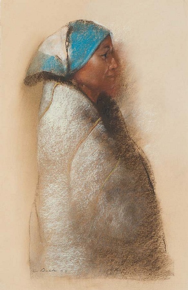 Image of Woman Wearing a Scarf by Clifford Beck