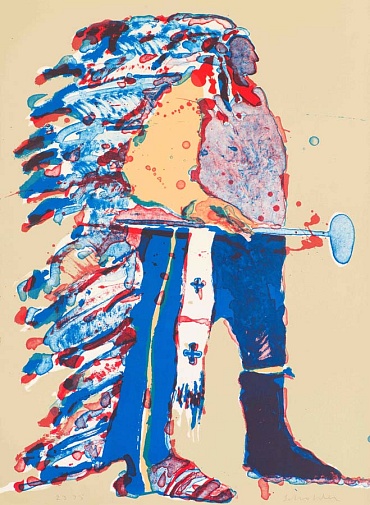 Image of Indian Portrait with Tomahawk (State I) by Fritz Scholder