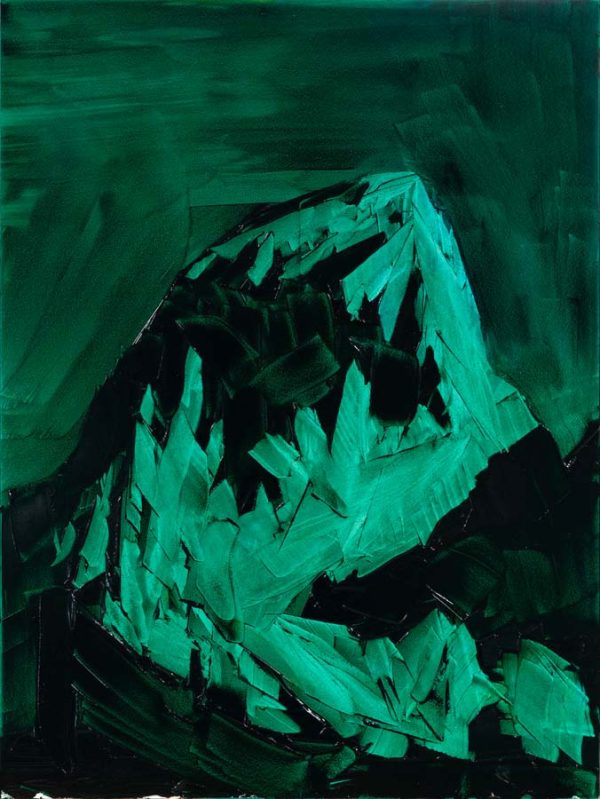 Grand Teton, ROYGBIV #2, Green (pthalo green and Indian yellow) by Jivan Lee