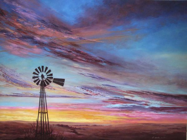 Sunset Over the Plains by Cyndy Carstens