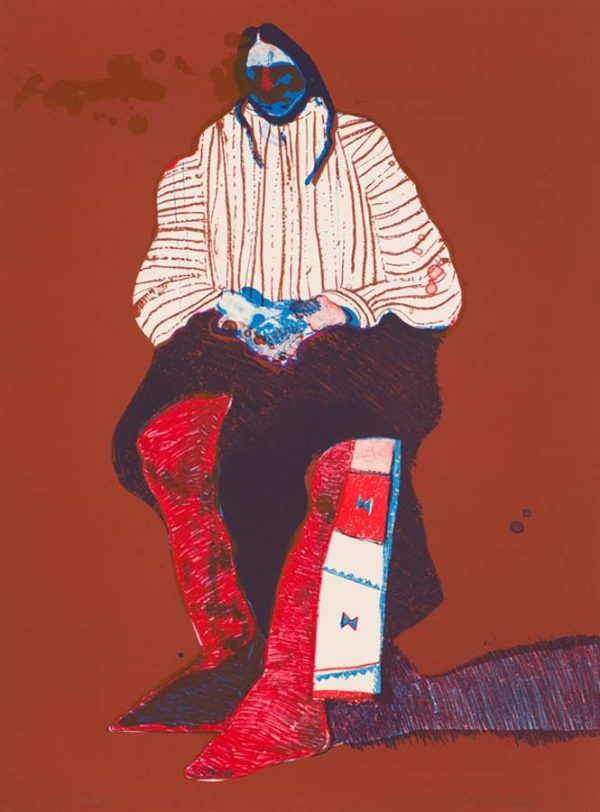 Indian With Beaded Sash by Fritz Scholder