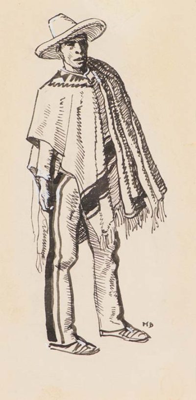 Man with Poncho by Maynard Dixon